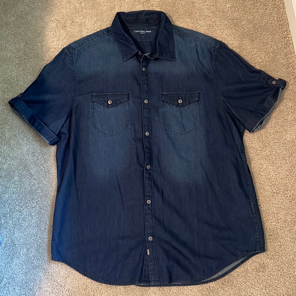 Mens Calvin Klein Denim Button Up